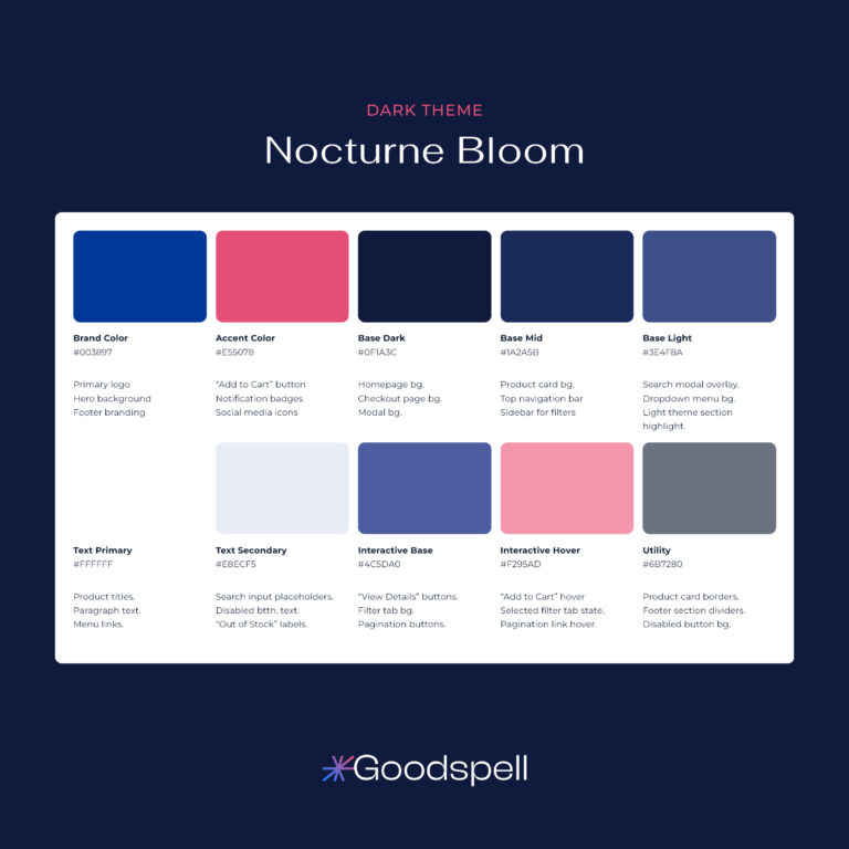 Nocturne Bloom & Eclipse Haze: Dark and Light Theme Palettes for Brand UI/UX Design